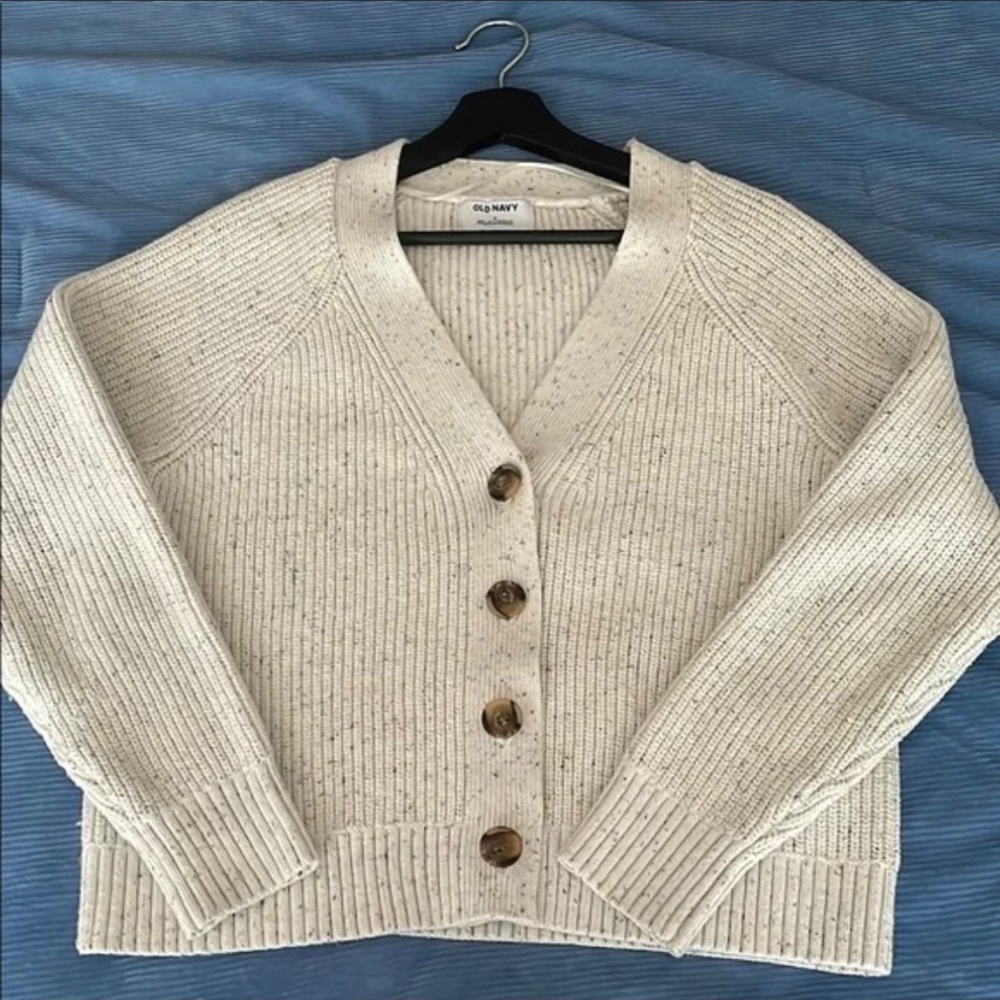 Cream Shaker-stich cardigan - Picture 2 of 2